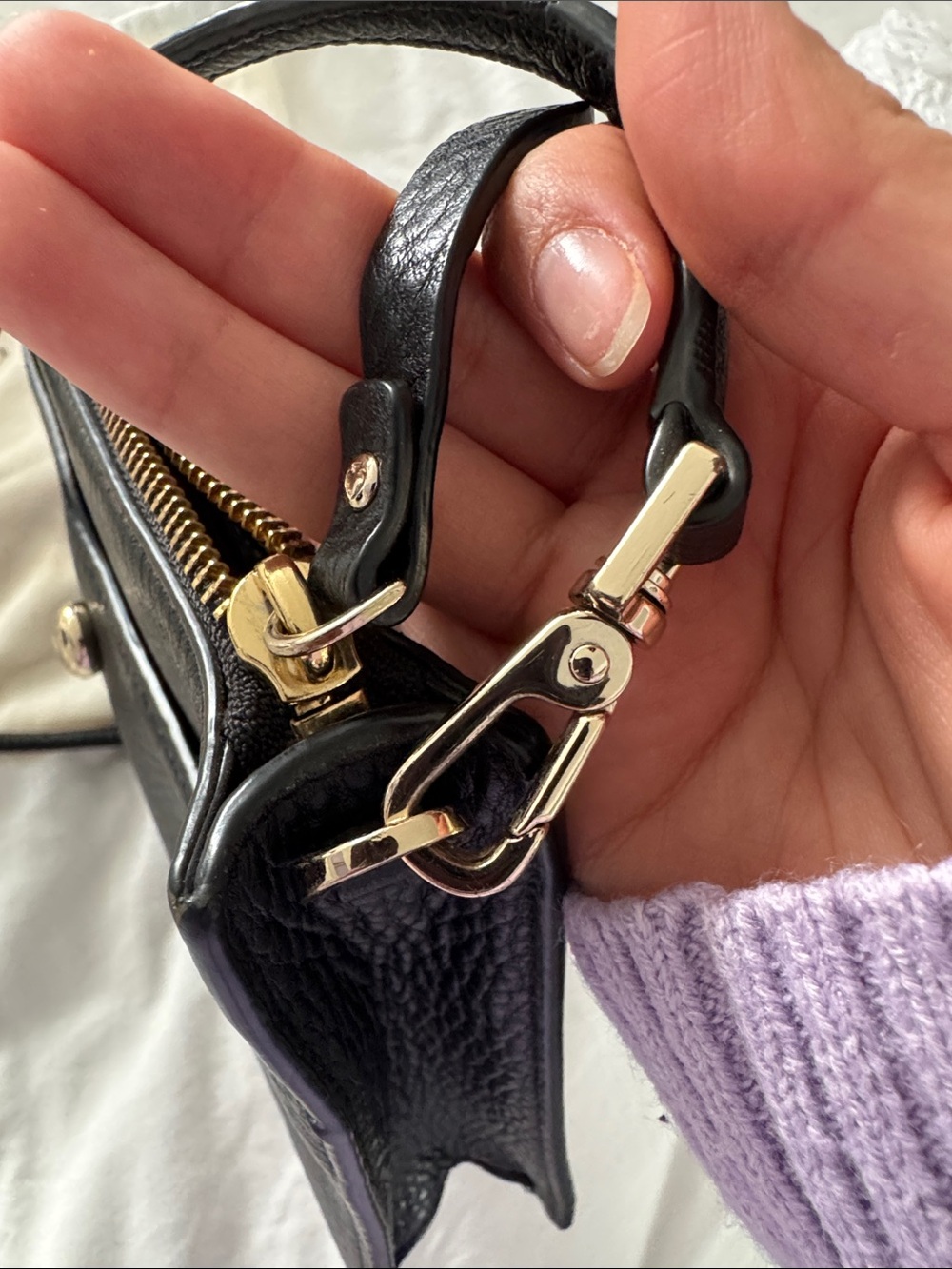 kate spade Black Pebbled Leather Crossbody with Gold Hardware - Picture 12 of 16